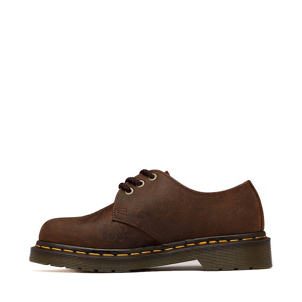 alternate view Womens Dr. Martens 1461 Emboss Floral 3 Eye Shoe - Dark BrownALT1