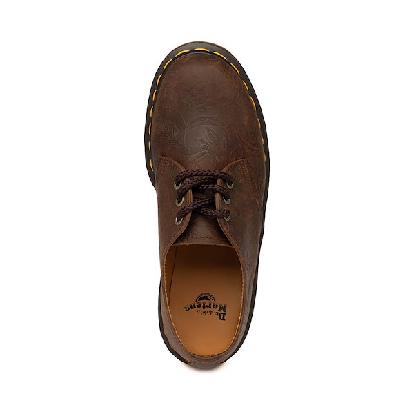 alternate view Womens Dr. Martens 1461 Emboss Floral 3 Eye Shoe - Dark BrownALT2