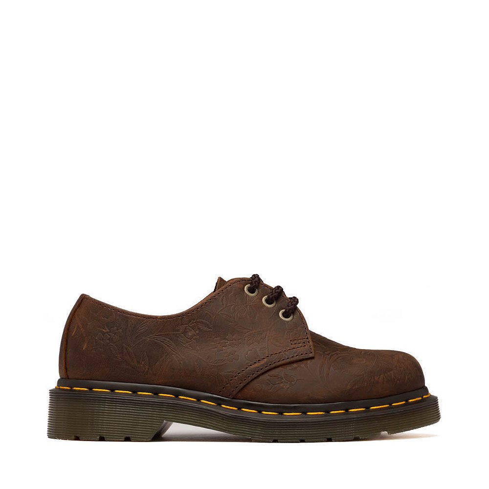 Womens Dr. Martens 1461 Emboss Floral 3 Eye Shoe - Dark Brown