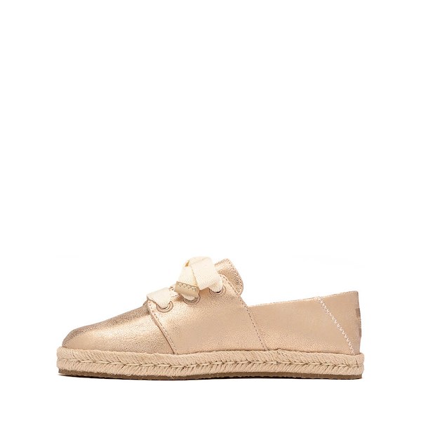 alternate view TOMS Carolina Lace-Up Espadrille - Little Kid / Big Kid - Seashell MetallicALT1