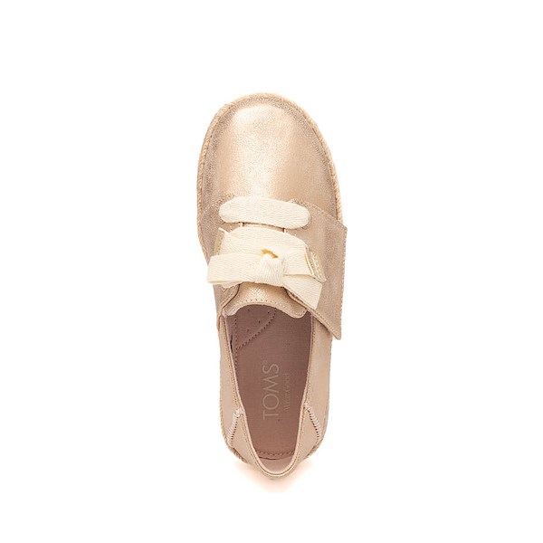 alternate view TOMS Carolina Lace-Up Espadrille - Little Kid / Big Kid - Seashell MetallicALT2