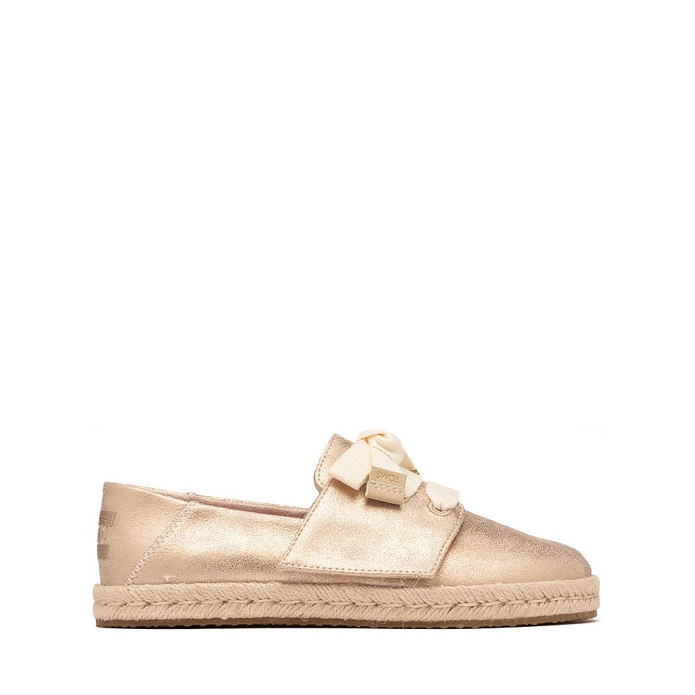 TOMS Carolina Lace-Up Espadrille - Little Kid / Big Kid - Seashell Metallic