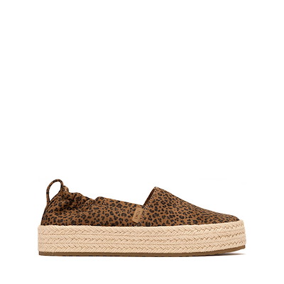Main view of TOMS Valencia Platform Espadrille - Little Kid / Big Kid - Toffee Leopard Print