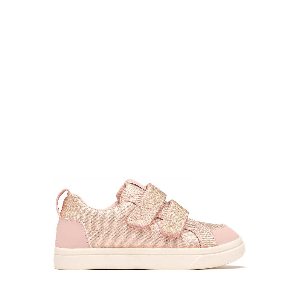 TOMS Cruz Double Strap Sneaker - Baby / Toddler / Little Kid - Pink Quartz Iridescent