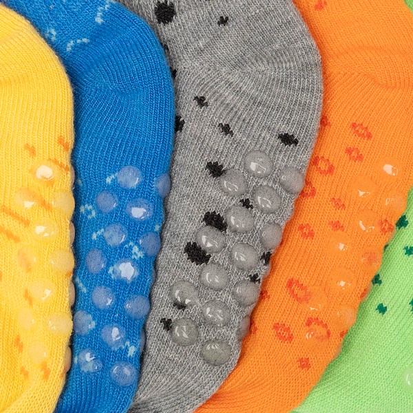 alternate view Monster Face Gripper Quarter Socks 5-Pack - Toddler - MulticolorALT1