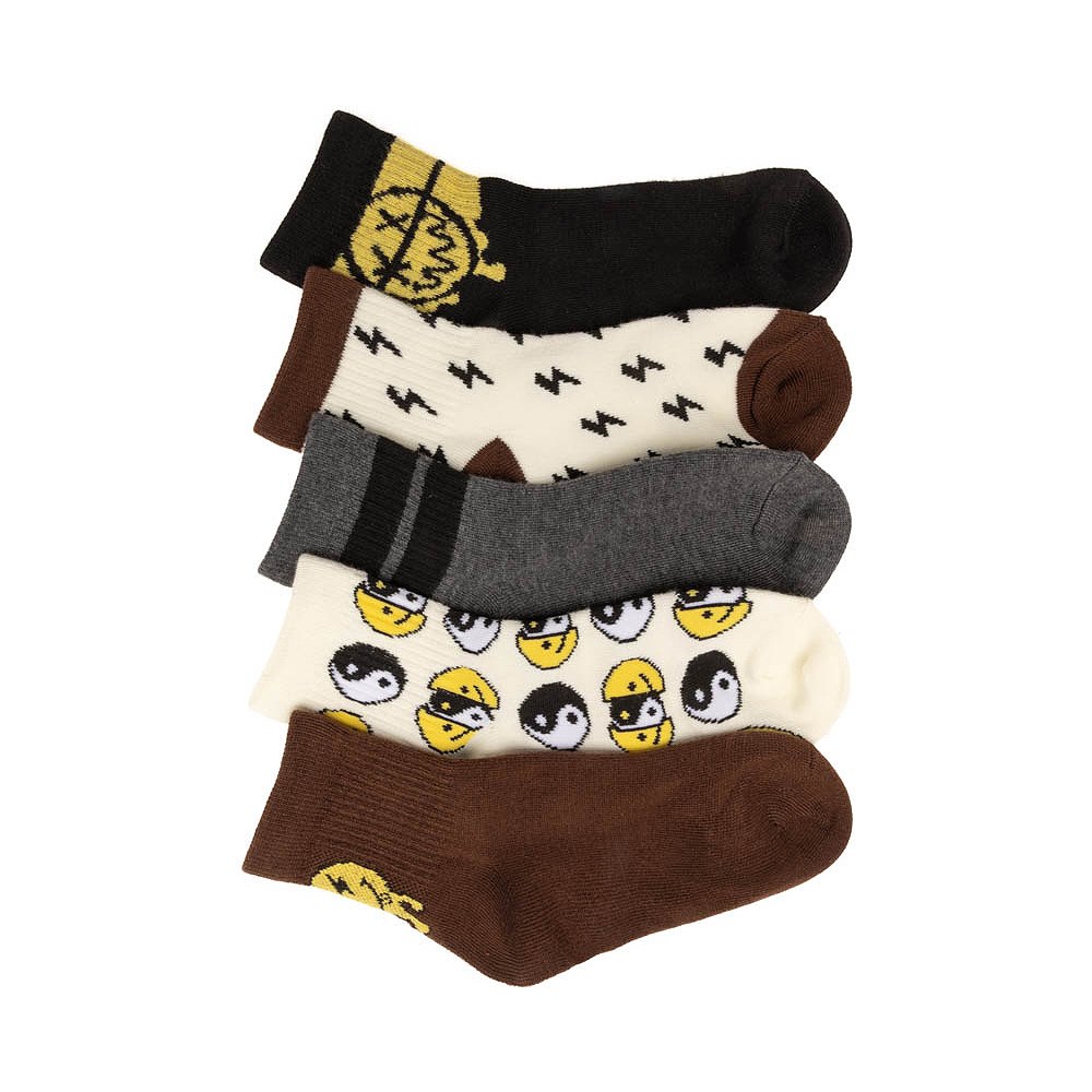 Drippy Lightning & Smiles Quarter Socks 5-Pack - Little Kid - Multicolor