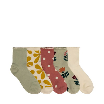 Main view of Womens Heritage Scallop Quarter Socks 5-Pack - Multicolor