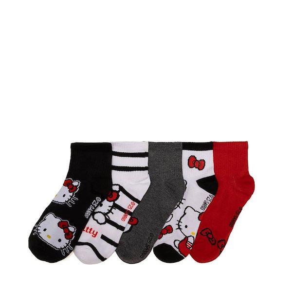 alternate view Womens Hello Kitty&reg; Quarter Socks 5-Pack - MulticolorALT1