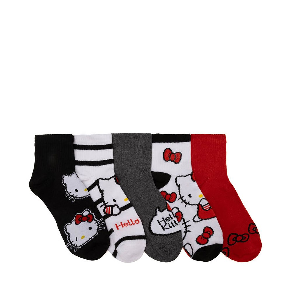 Womens Hello Kitty&reg; Quarter Socks 5-Pack - Multicolor