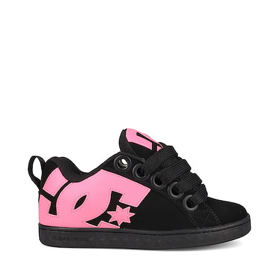 Main view of Womens DC Court Graffik Puff Skate Shoe - Black / Pink