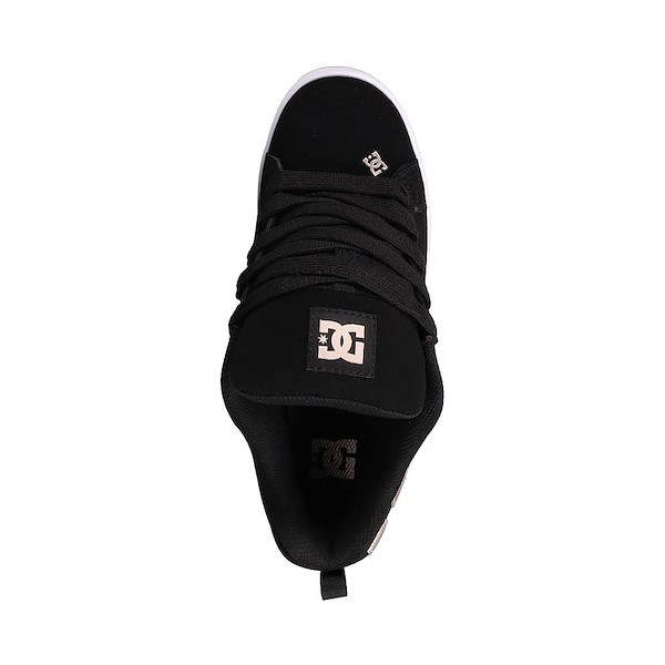 alternate view Womens DC Court Graffik Skate Shoe - Black / Rose GoldALT2