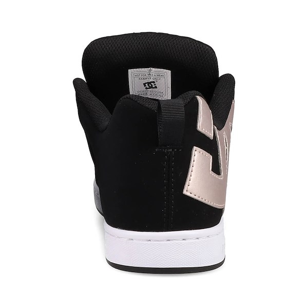 alternate view Womens DC Court Graffik Skate Shoe - Black / Rose GoldALT4