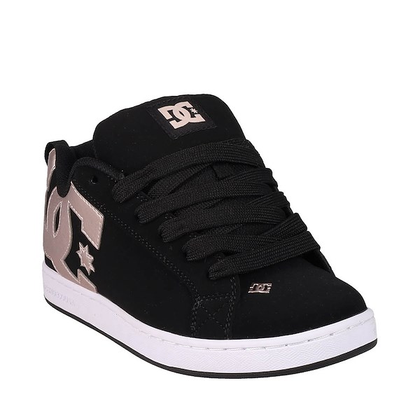 alternate view Womens DC Court Graffik Skate Shoe - Black / Rose GoldALT5