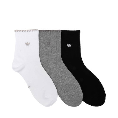Main view of adidas Originals Luna 2.0 High-Quarter Socks 3-Pack - White / Black / Medium Grey Heather