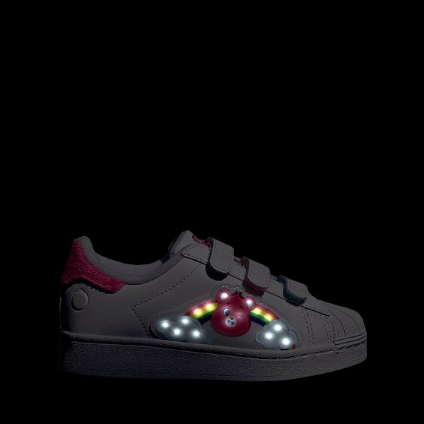 alternate view adidas x Care Bears Superstar II LED Comfort Closure Athletic Shoe - Little Kid - Cloud White / Lucid Pink / Bliss PinkALT1
