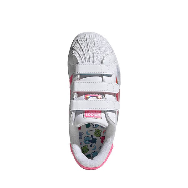 alternate view adidas x Care Bears Superstar II LED Comfort Closure Athletic Shoe - Little Kid - Cloud White / Lucid Pink / Bliss PinkALT2