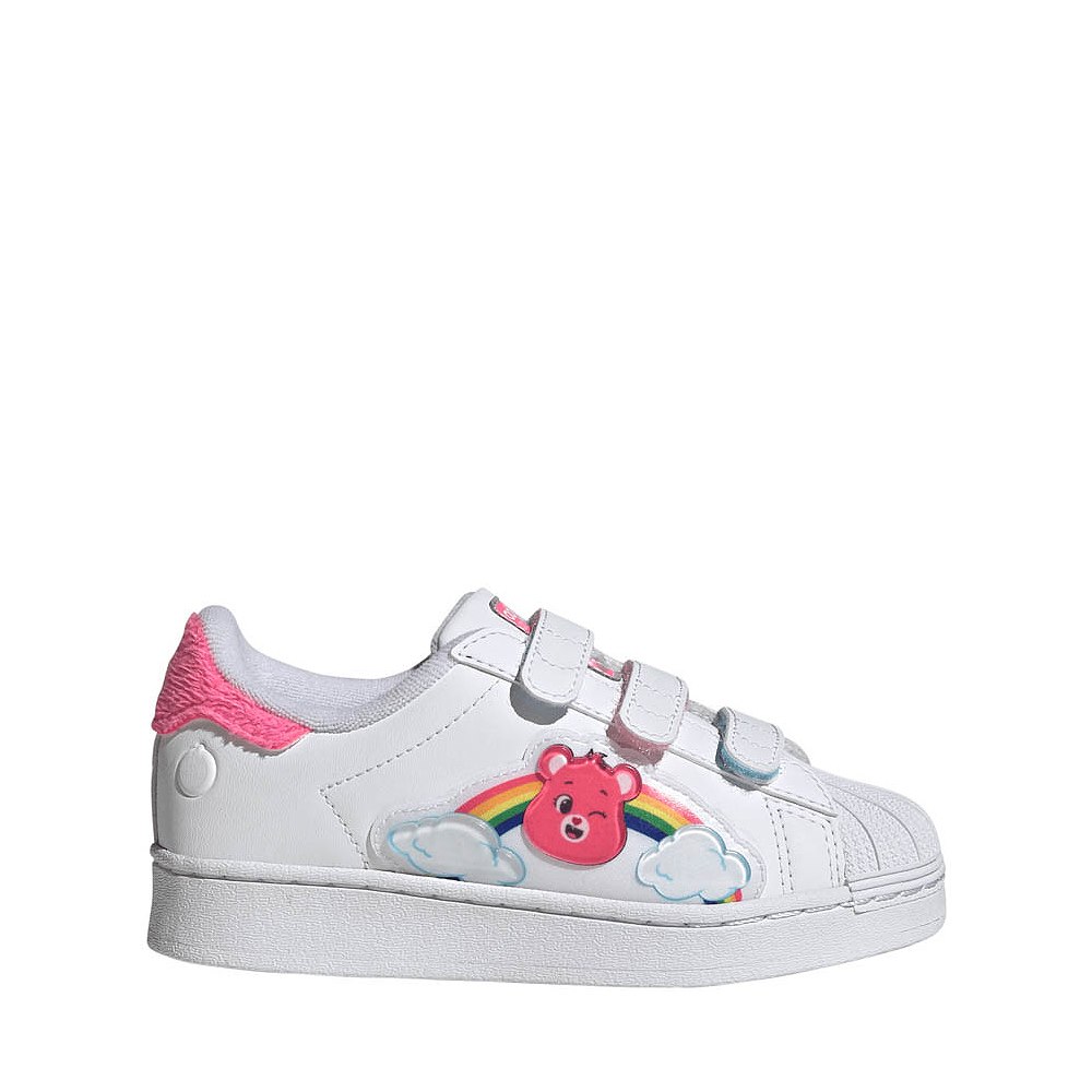 adidas x Care Bears Superstar II LED Comfort Closure Athletic Shoe - Little Kid - Cloud White / Lucid Pink / Bliss Pink