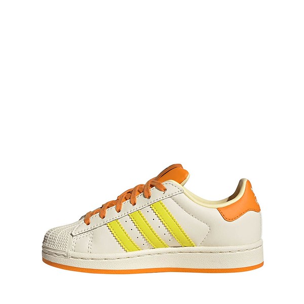 alternate view adidas x Pokémon Superstar II Athletic Shoe - Little Kid - Cream White / Shock Yellow / Bright OrangeALT1