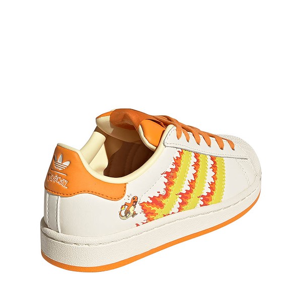 alternate view adidas x Pokémon Superstar II Athletic Shoe - Little Kid - Cream White / Shock Yellow / Bright OrangeALT4