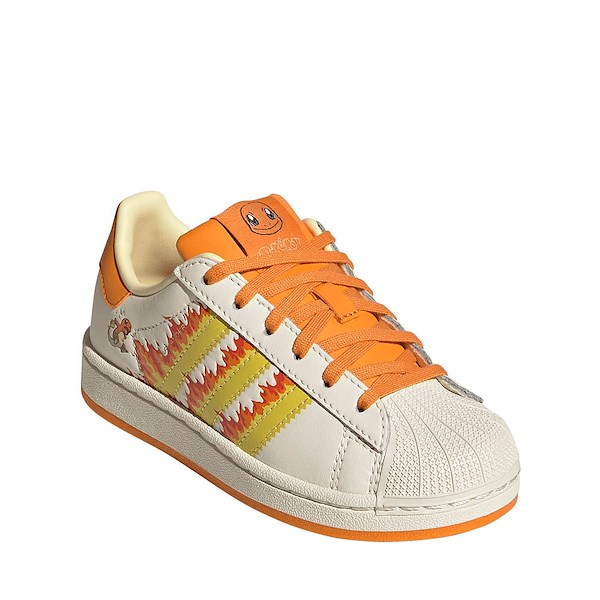 alternate view adidas x Pokémon Superstar II Athletic Shoe - Little Kid - Cream White / Shock Yellow / Bright OrangeALT5
