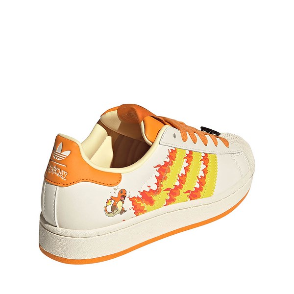alternate view adidas x Pokémon Superstar II Athletic Shoe - Big Kid - Cream White / Shock Yellow / Bright OrangeALT4