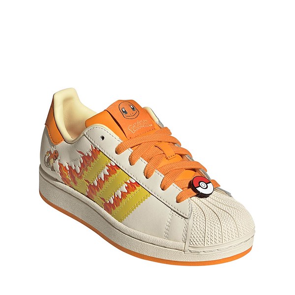 alternate view adidas x Pokémon Superstar II Athletic Shoe - Big Kid - Cream White / Shock Yellow / Bright OrangeALT5