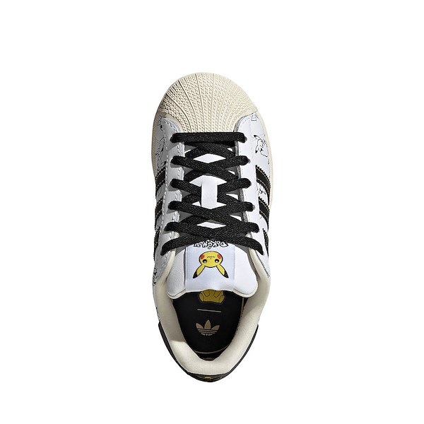 alternate view adidas x Pokémon Superstar II Athletic Shoe - Little Kid - Cloud White / Core Black / Gold MetallicALT2