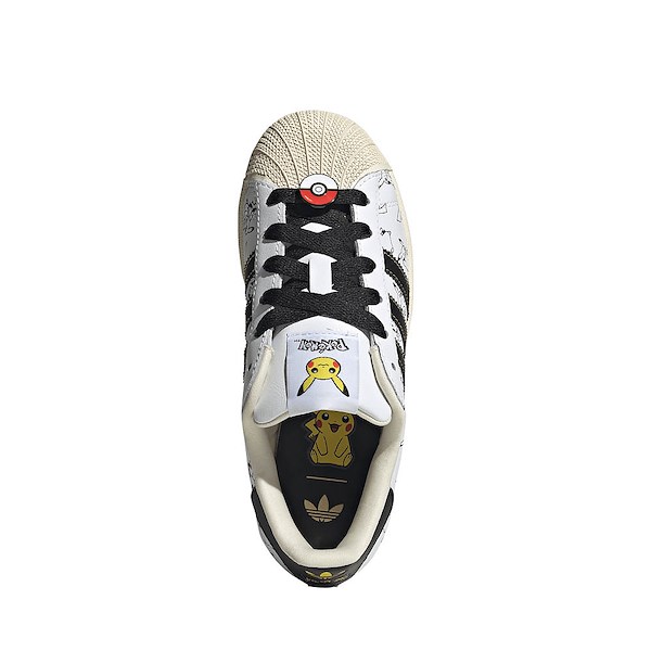 alternate view adidas x Pokémon Superstar II Athletic Shoe - Big Kid - Cloud White / Core Black / Gold MetallicALT2
