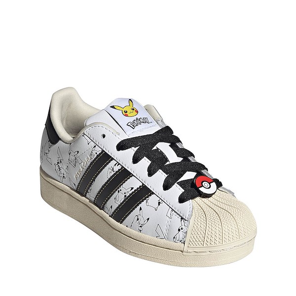 alternate view adidas x Pokémon Superstar II Athletic Shoe - Big Kid - Cloud White / Core Black / Gold MetallicALT5
