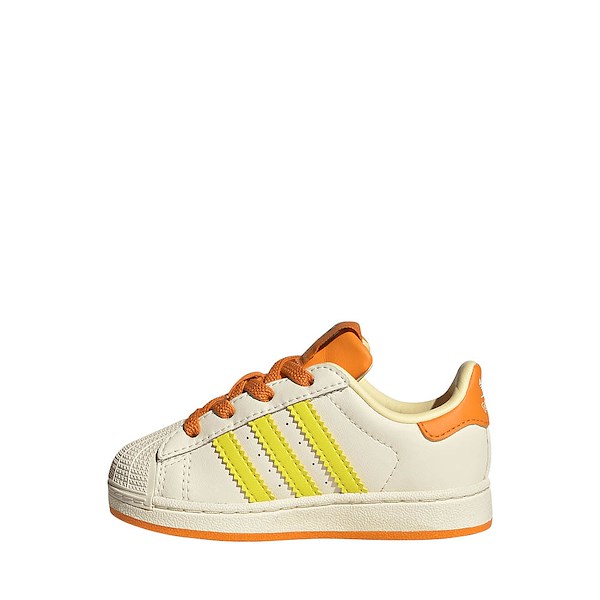 alternate view adidas x Pokémon Superstar II Elastic Lace Athletic Shoe - Baby / Toddler - Cream White / Shock Yellow / Bright OrangeALT1