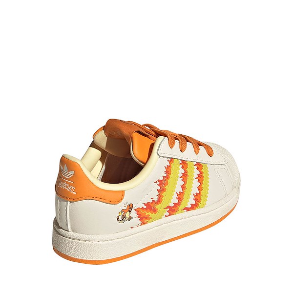 alternate view adidas x Pokémon Superstar II Elastic Lace Athletic Shoe - Baby / Toddler - Cream White / Shock Yellow / Bright OrangeALT4