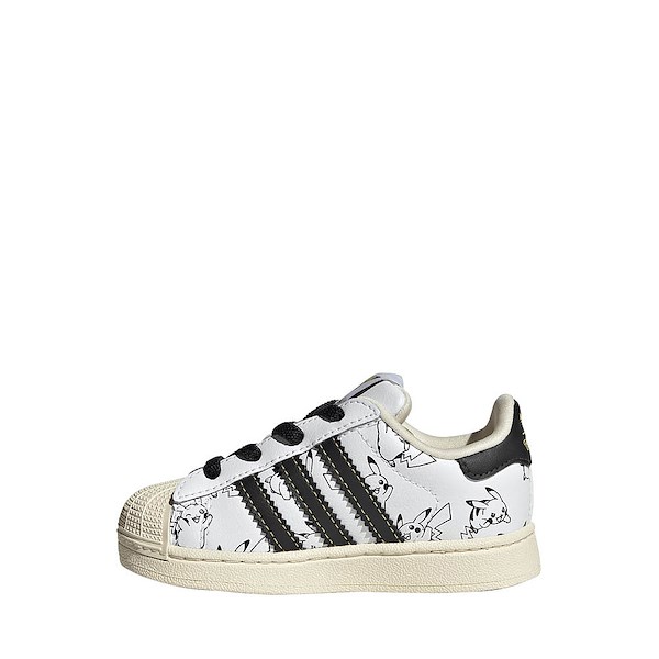 alternate view adidas x Pokémon Superstar II Elastic Lace Athletic Shoe - Baby / Toddler - Cloud White / Core Black / Gold MetallicALT1