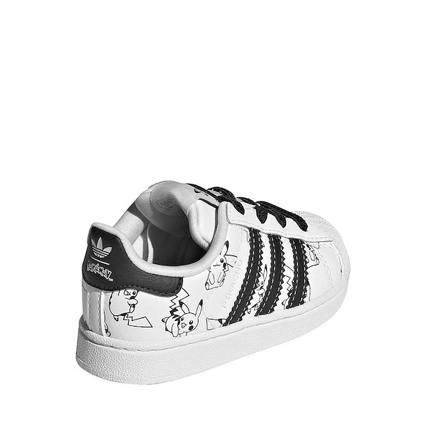 alternate view adidas x Pokémon Superstar II Elastic Lace Athletic Shoe - Baby / Toddler - Cloud White / Core Black / Gold MetallicALT4