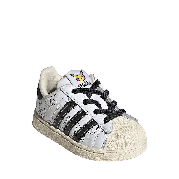 alternate view adidas x Pokémon Superstar II Elastic Lace Athletic Shoe - Baby / Toddler - Cloud White / Core Black / Gold MetallicALT5