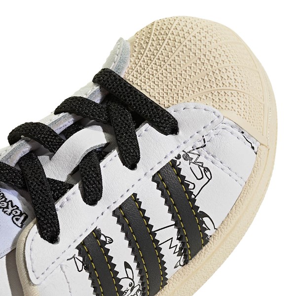 alternate view adidas x Pokémon Superstar II Elastic Lace Athletic Shoe - Baby / Toddler - Cloud White / Core Black / Gold MetallicALT5B