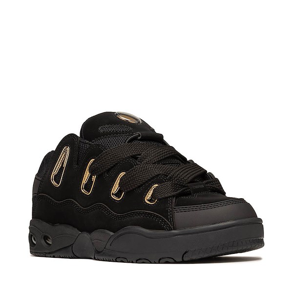 alternate view Mens Osiris D3 OG Skate Shoe - Black / Black / GoldALT5