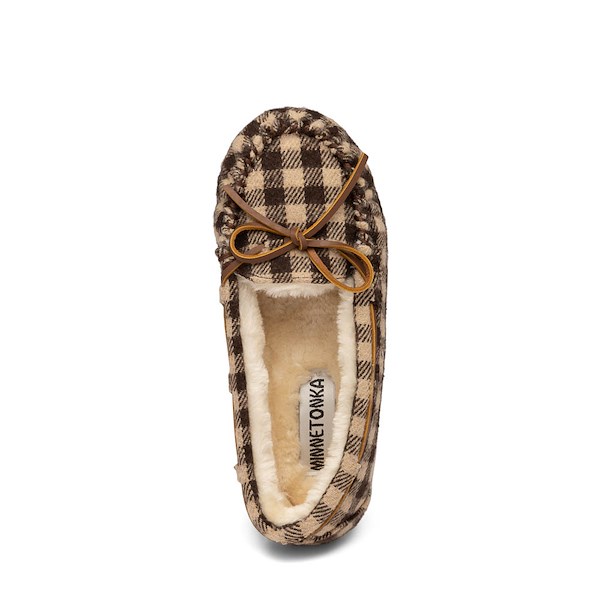 alternate view Womens Minnetonka Cally Slipper - Brown Gingham PlaidALT2