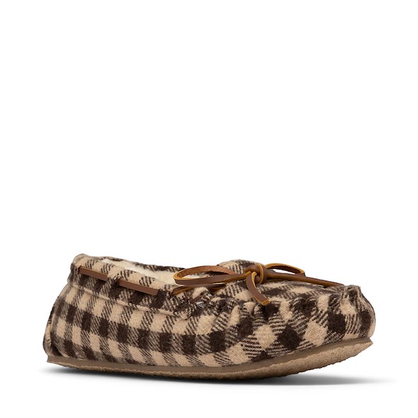 alternate view Womens Minnetonka Cally Slipper - Brown Gingham PlaidALT5