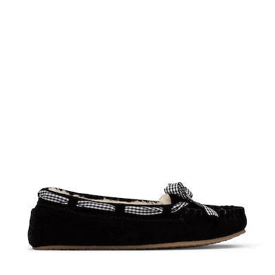 Main view of Womens Minnetonka Cally Slipper - Black