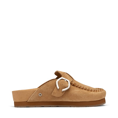 Main view of Womens Minnetonka Buckle Clog - Cinnamon