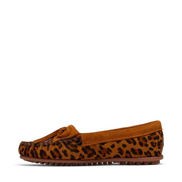 alternate view Womens Minnetonka Thunderbird "Animikii" Hardsole Moccasin - Tan LeopardALT1