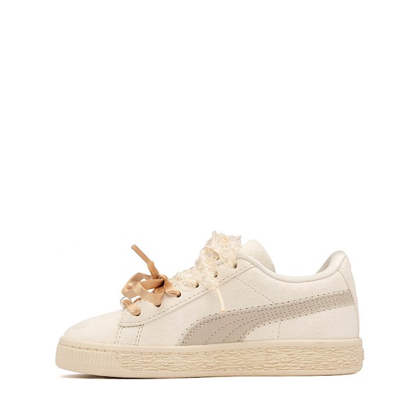 alternate view PUMA Suede Bloom Athletic Shoe - Little Kid / Big Kid - Frosted Ivory / Silver FogALT1