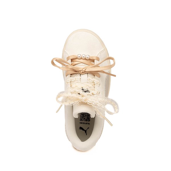alternate view PUMA Suede Bloom Athletic Shoe - Little Kid / Big Kid - Frosted Ivory / Silver FogALT2