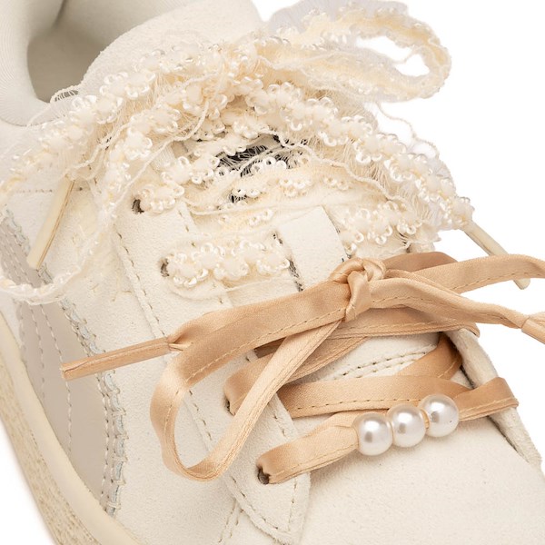 alternate view PUMA Suede Bloom Athletic Shoe - Little Kid / Big Kid - Frosted Ivory / Silver FogALT5B