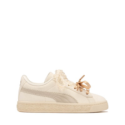 Main view of PUMA Suede Bloom Athletic Shoe - Little Kid / Big Kid - Frosted Ivory / Silver Fog