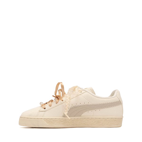 alternate view PUMA Suede Bloom Athletic Shoe - Big Kid - Frosted Ivory / Silver FogALT1