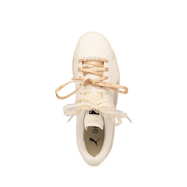 alternate view PUMA Suede Bloom Athletic Shoe - Big Kid - Frosted Ivory / Silver FogALT2