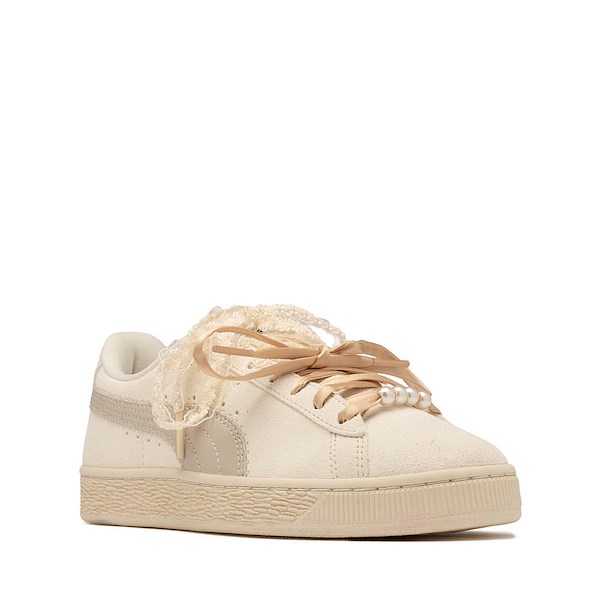 alternate view PUMA Suede Bloom Athletic Shoe - Big Kid - Frosted Ivory / Silver FogALT5