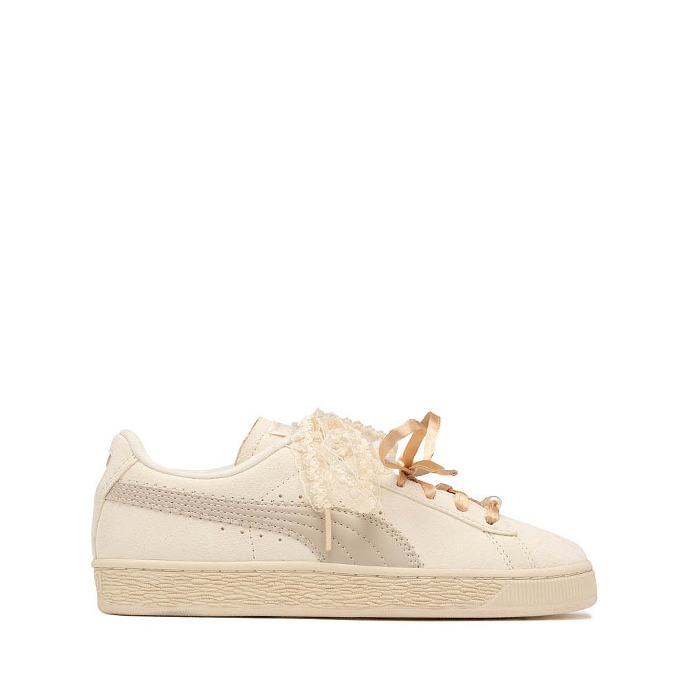 PUMA Suede Bloom Athletic Shoe - Big Kid - Frosted Ivory / Silver Fog