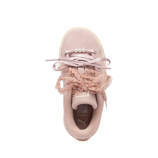 alternate view PUMA Suede Bloom Athletic Shoe - Little Kid / Big Kid - Misty Pink / Powder PinkALT2